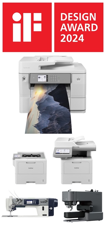 Brother wint 4 iF Design awards voor A3 grootformaat inkjetprinter, laserprinters en naaimachines